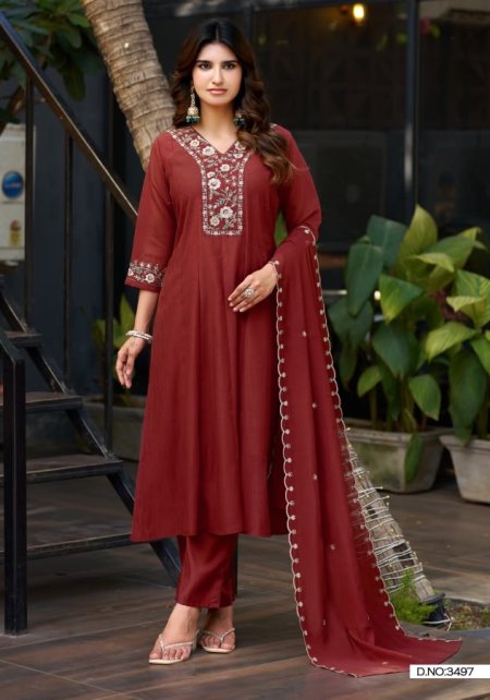 Ladies Flavour 3495 And 3497 Kurti With Bottom Dupatta 